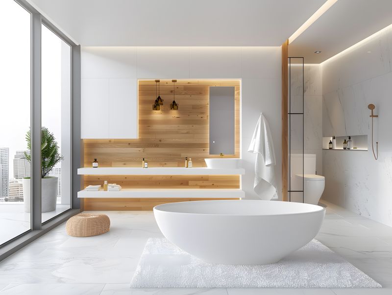 Contemporary Flat-Bottom Bathtub